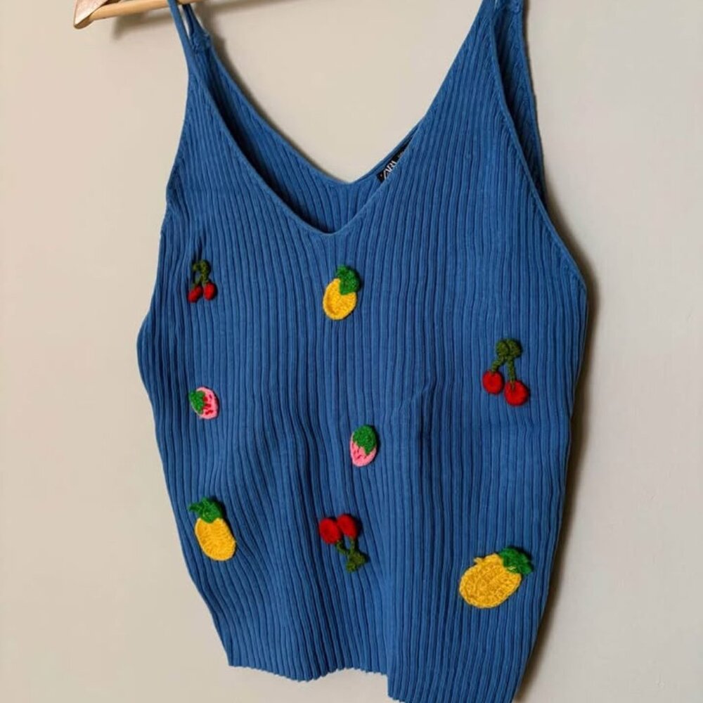 Zara Crocheted Fruit Summer Tank Top